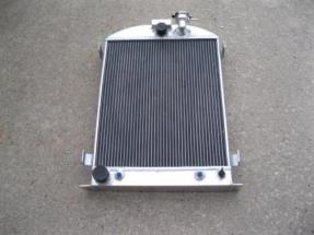 1932 Street Rod 3 Row Aluminum Radiator Ford Outlets Trans Cooler Fittings 