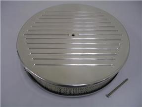 14" Round Polished Street Rod Air Cleaner Ball Milled