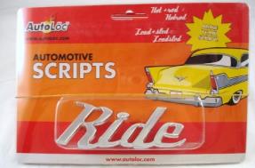 RIDE Chrome Script Automotive Lettering Emblem
