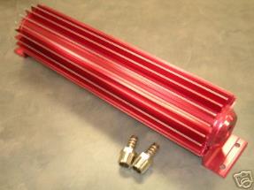 12" Aluminum Transmission Cooler Street Rod Red Anodize