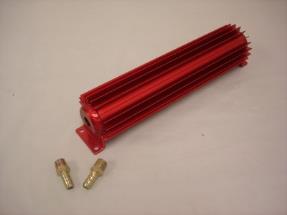 12" Finned Transmission Cooler Red Anodized