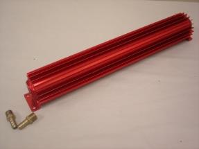 18" Finned Transmission Cooler Red Anodized
