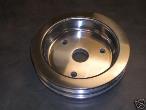Chevy Polished Aluminum 2-Groove Crankshaft Pulley SWP