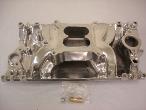 SBC Chevy Polished Aluminum Intake Manifold Vortec Head