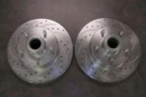 Cross Drilled Slotted Mustang 2 Rotors Chevy Pattern 5 x 4 3/4