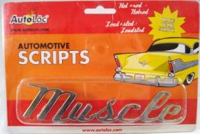 MUSCLE Chrome Script Auto Automotive Lettering Emblem