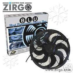 14" Zirgo BLU 2122 CFM Radiator Cooling Fan Street Rod