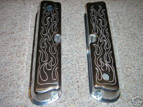 Small Block Ford Flame Aluminum Valve Covers
