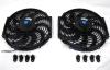 (2) 12 INCH S-BLADE CURVED REVERSIBLE 1000 CFM RADIATOR COOLING FANS PAIR